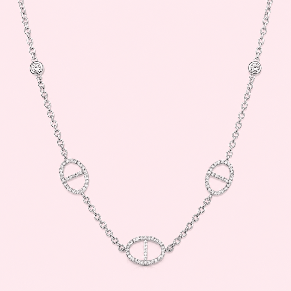 Collier Maille Marine Cristaux en Acier Inoxydable | Gaou Bijoux