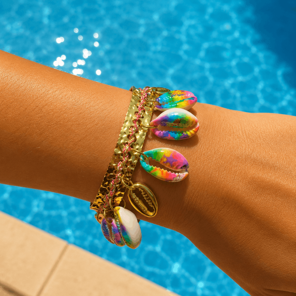 Bracelet Cauri Summer Réglable en Acier Inoxydable | Gaou Bijoux