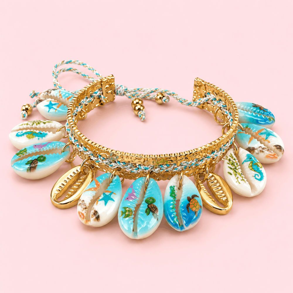 Bracelet Cauri Summer Réglable en Acier Inoxydable | Gaou Bijoux