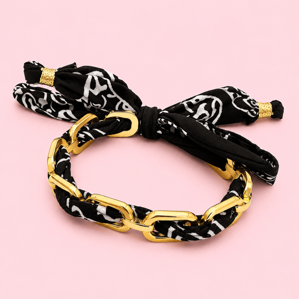 Bracelet Jonc Bandana Doré Ajustable | Gaou Bijoux