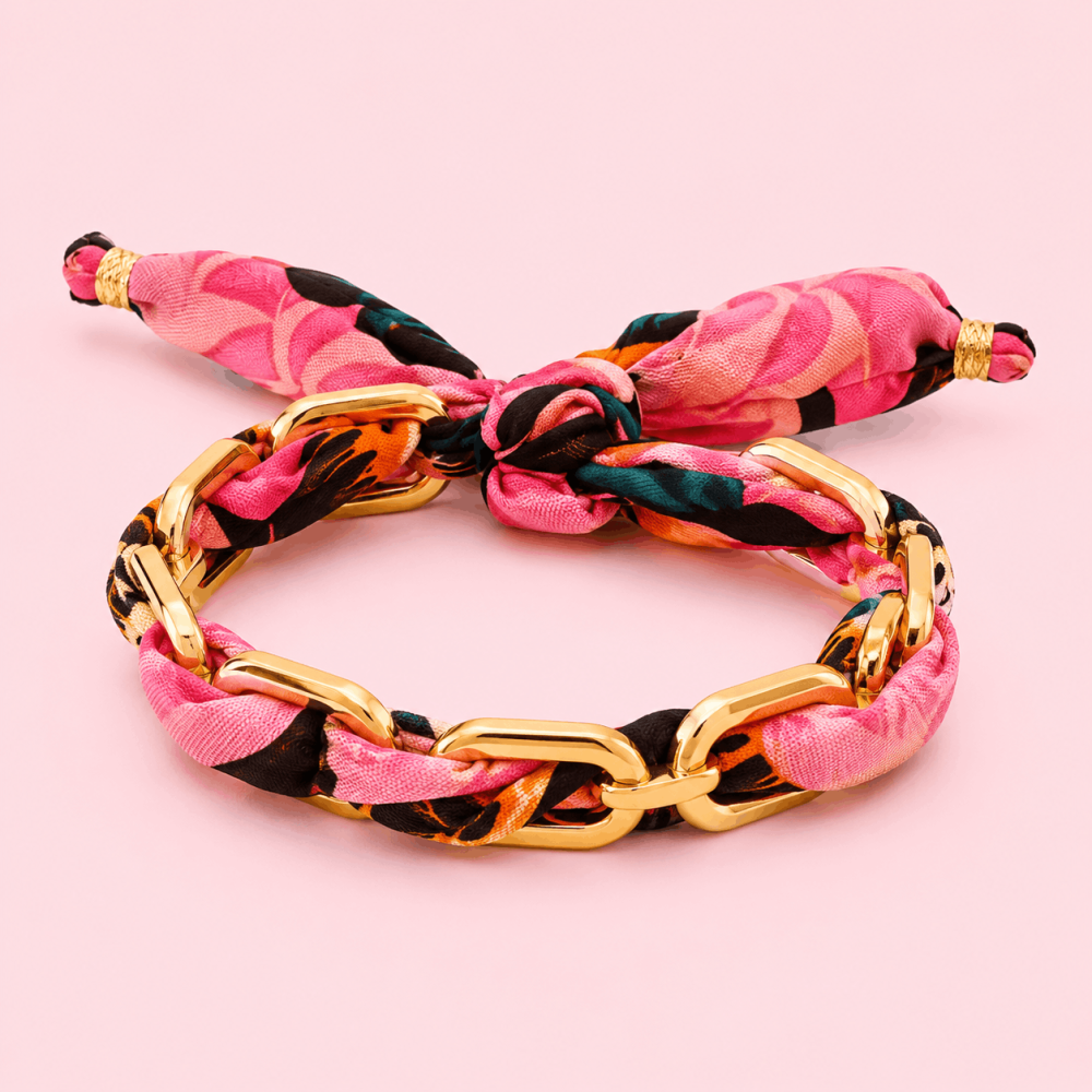 Bracelet Jonc Foulard Doré Ajustable | Plusieurs Coloris | Gaou Bijoux