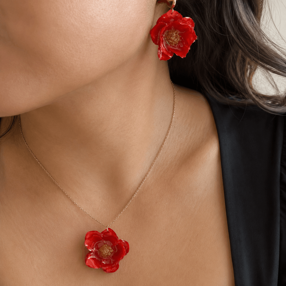 Parure Fleur Résine en Acier Inoxydable | Gaou Bijoux
