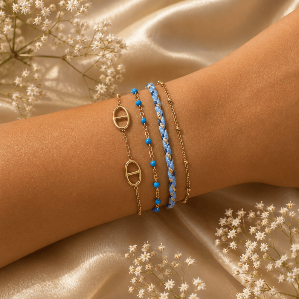 Bracelet Multirang Maille Marine en Acier Inoxydable | Gaou Bijoux