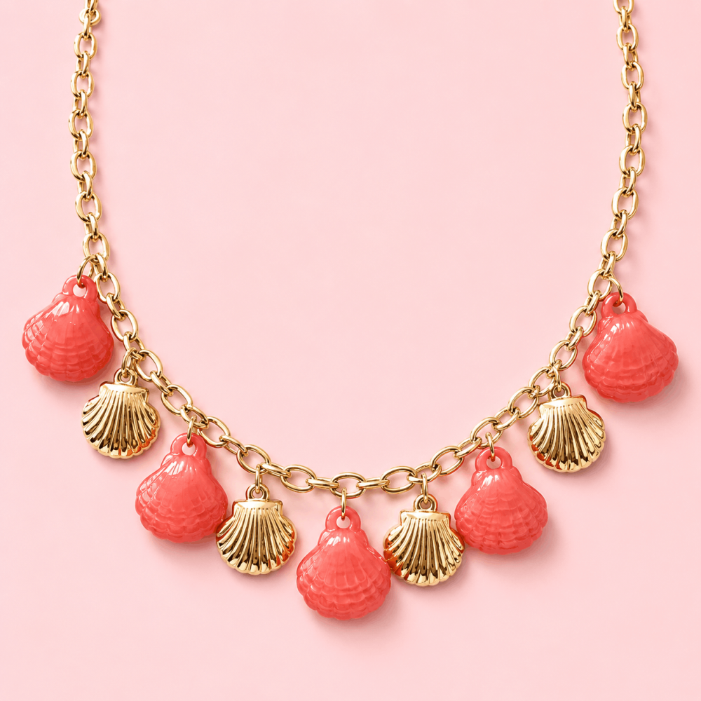 Collier Coquillages Corail en Acier Inoxydable | Gaou Bijoux