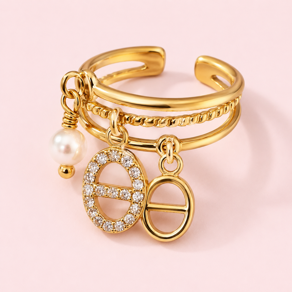 Bague Réglable Charms Maille Marine en Acier Inoxydable | Gaou Bijoux
