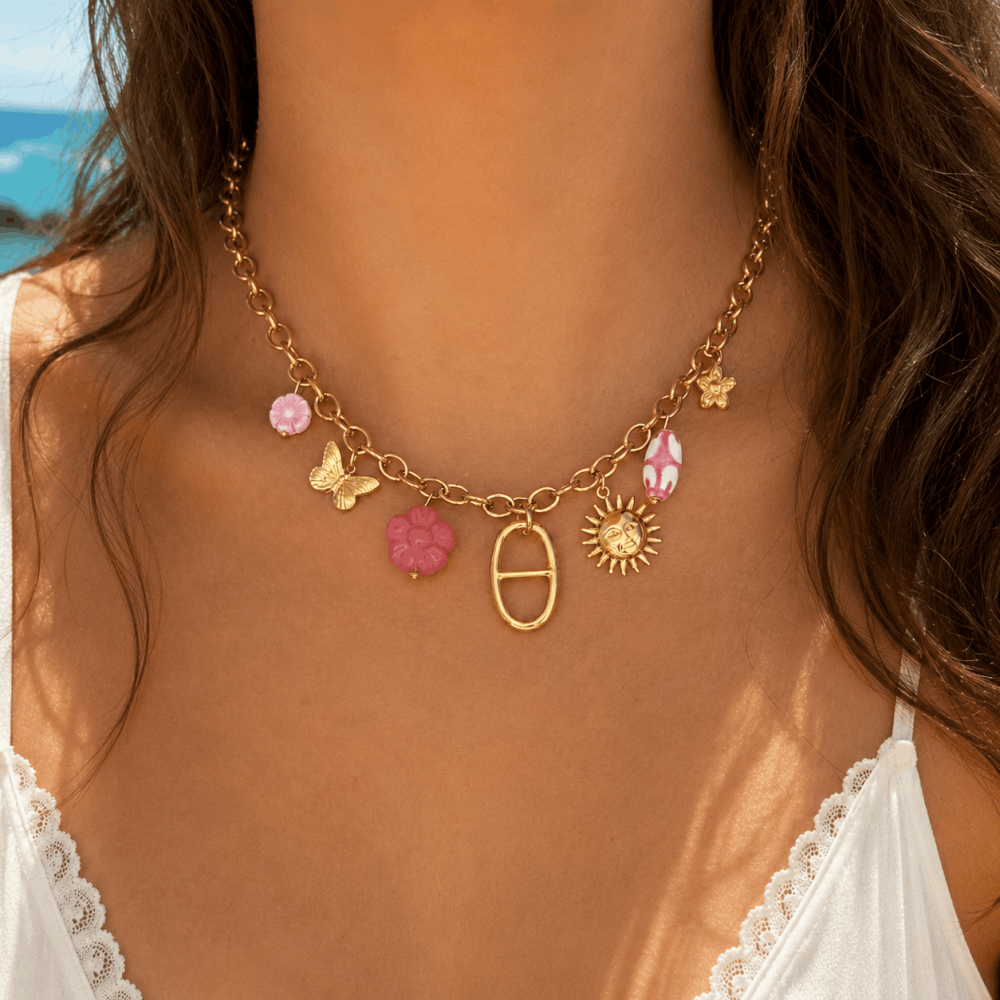 Collier Charms Bohème avec Pendentif Maille Marine | Gaou Bijoux