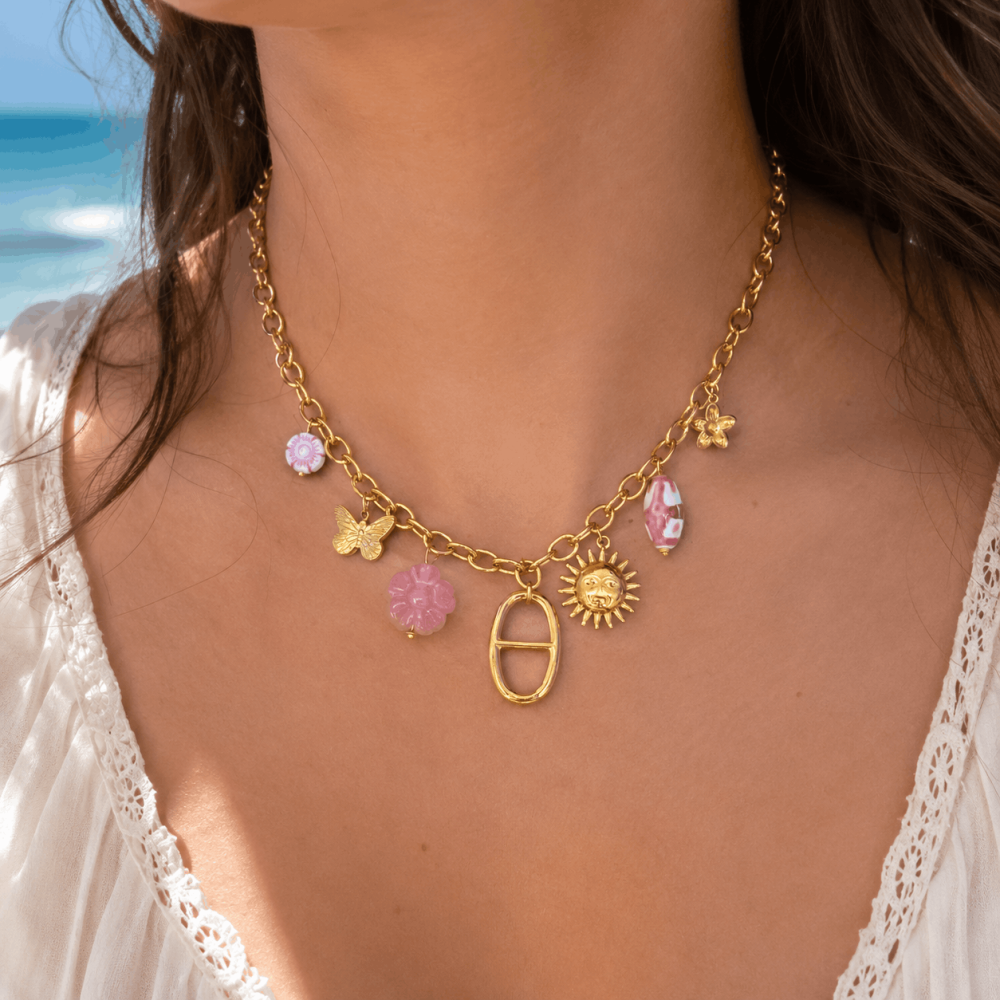 Collier Charms Bohème avec Pendentif Maille Marine | Gaou Bijoux
