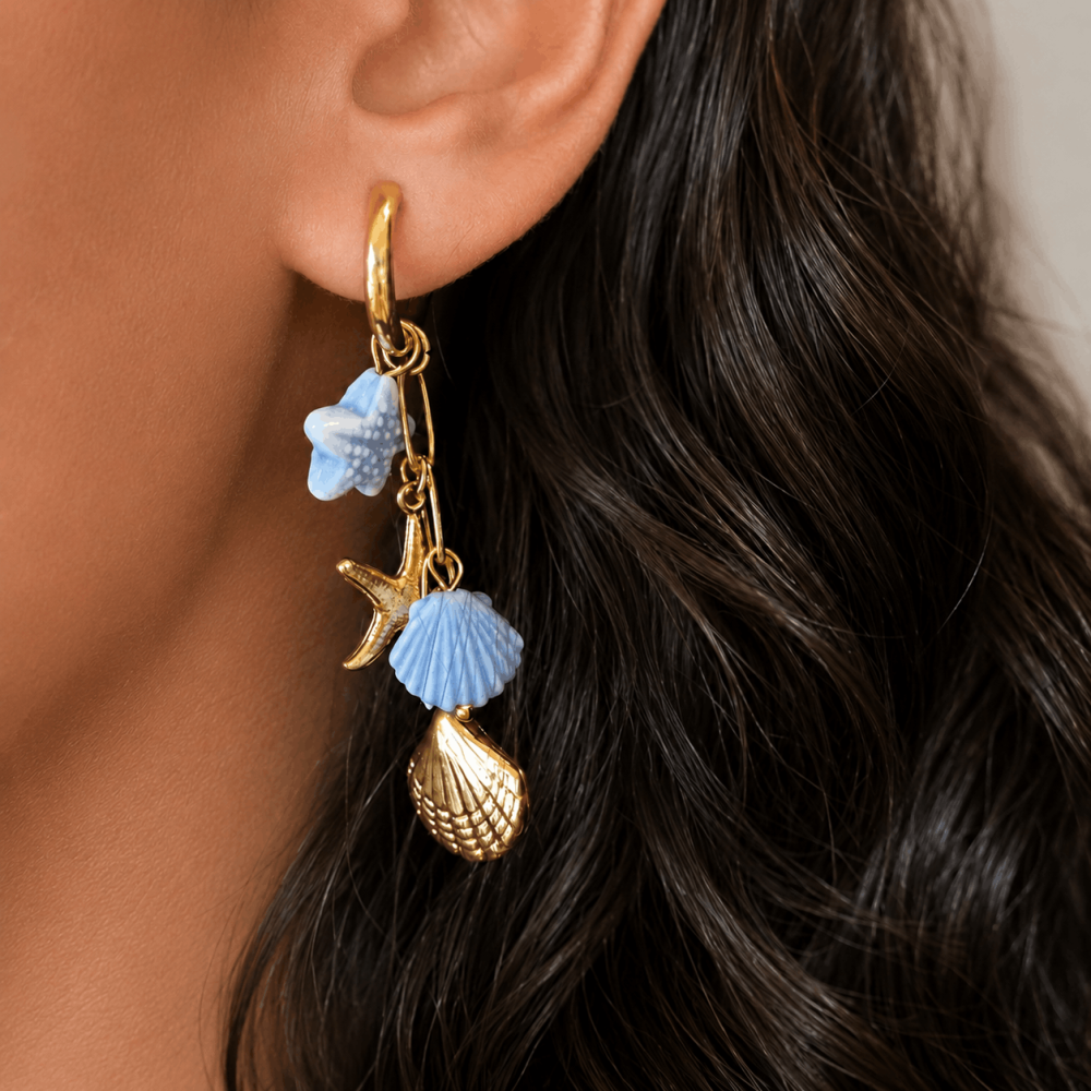 Boucles d'Oreilles Coquillages & Étoile de Mer | Gaou Bijoux