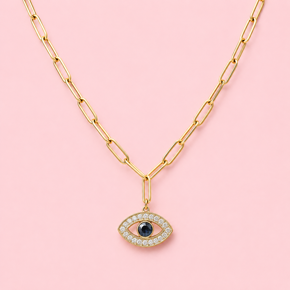 Collier Œil Protecteur argent ou doré – acier inoxydable | Gaou Bijoux