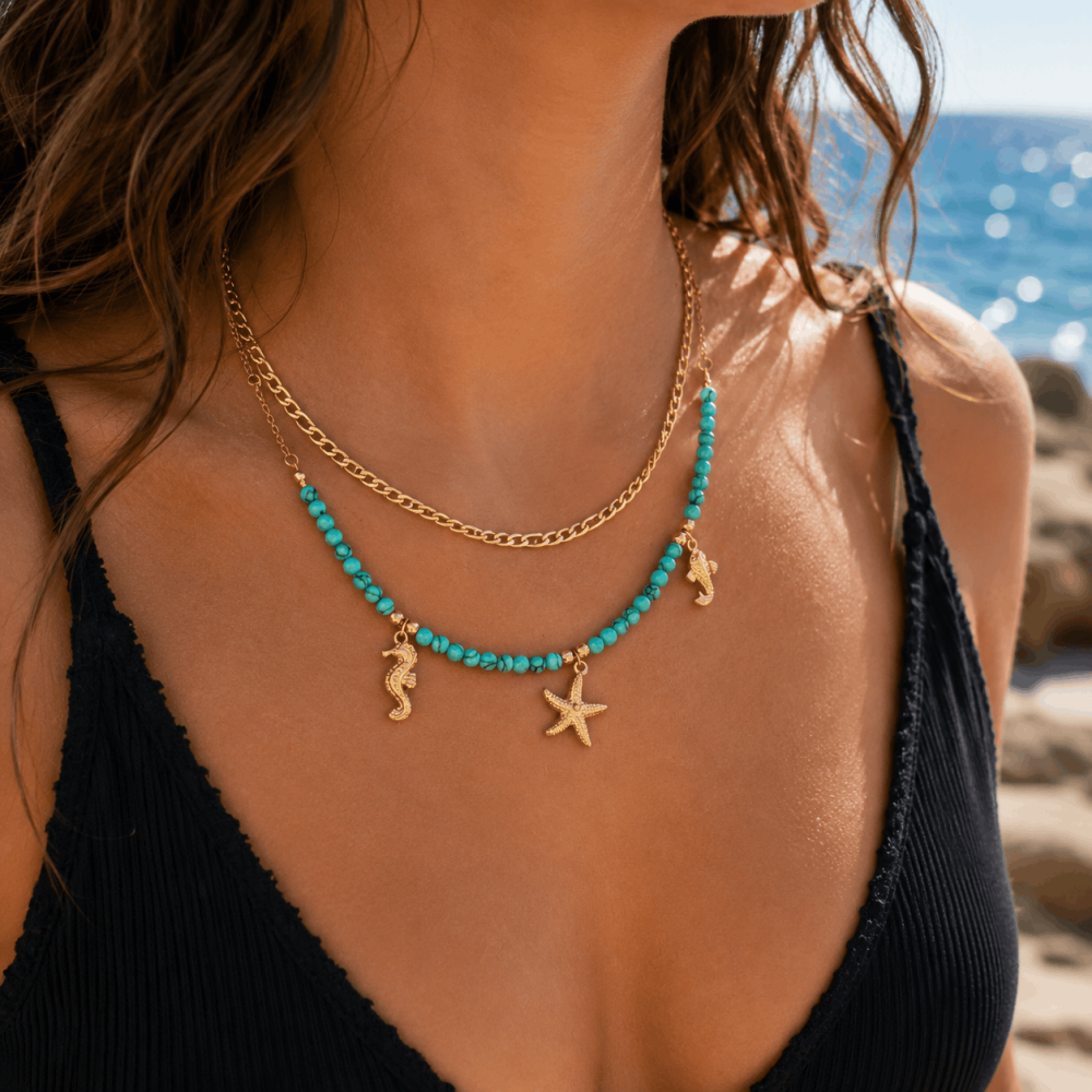 Collier Multirang Naïa Turquoise | Gaou Bijoux