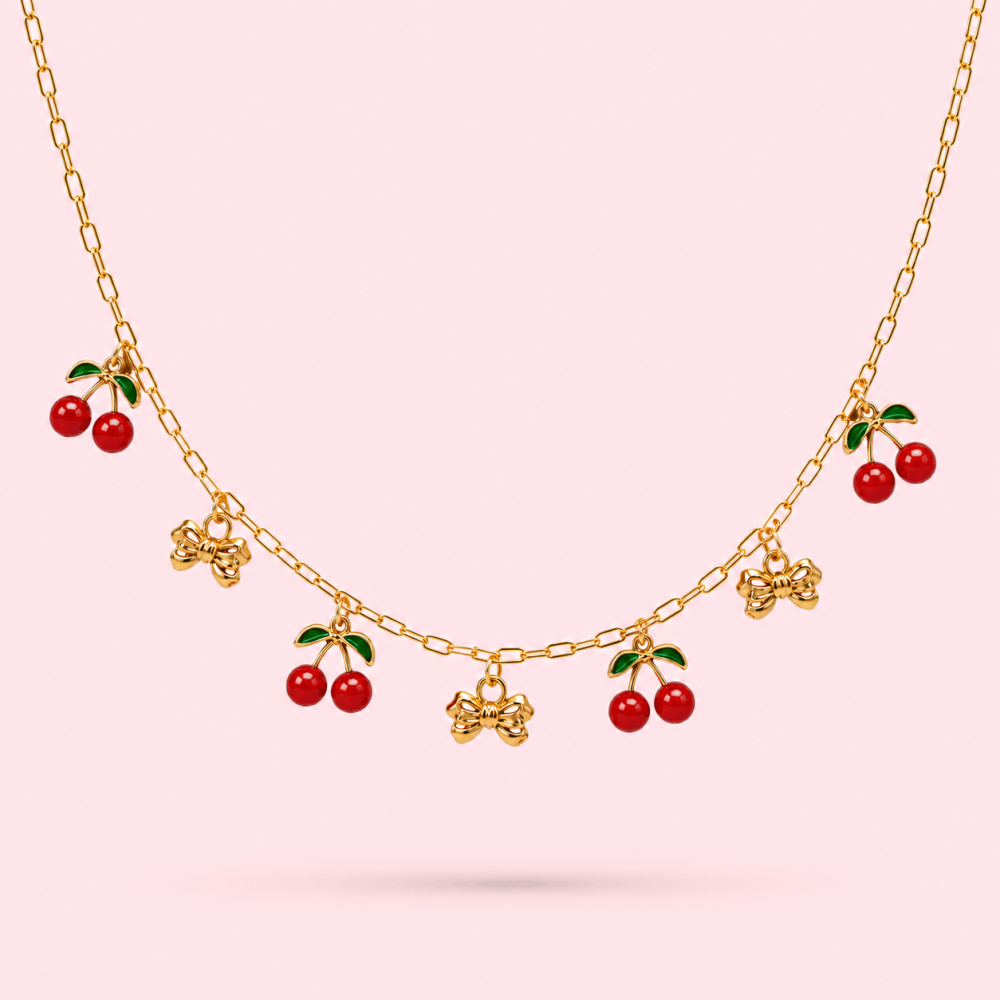 Collier Cerises & Nœuds | Gaou Bijoux