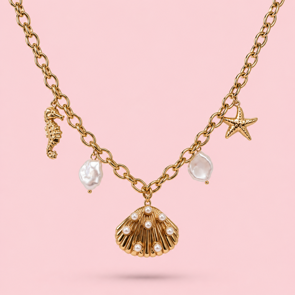 Collier Charms Marin Coquillage en Acier | Gaou Bijoux