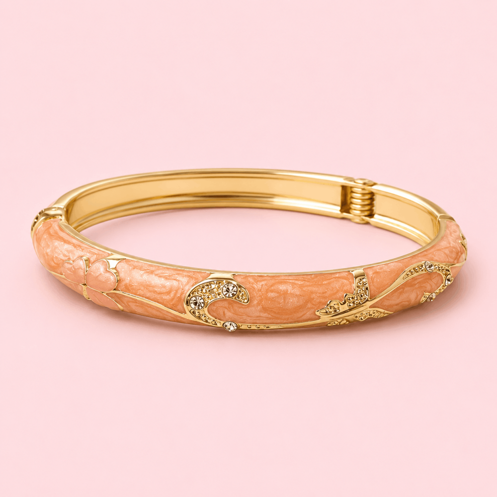 Bracelet Jonc Thaïlandais Trèfle Nacré - Lena| Gaou Bijoux