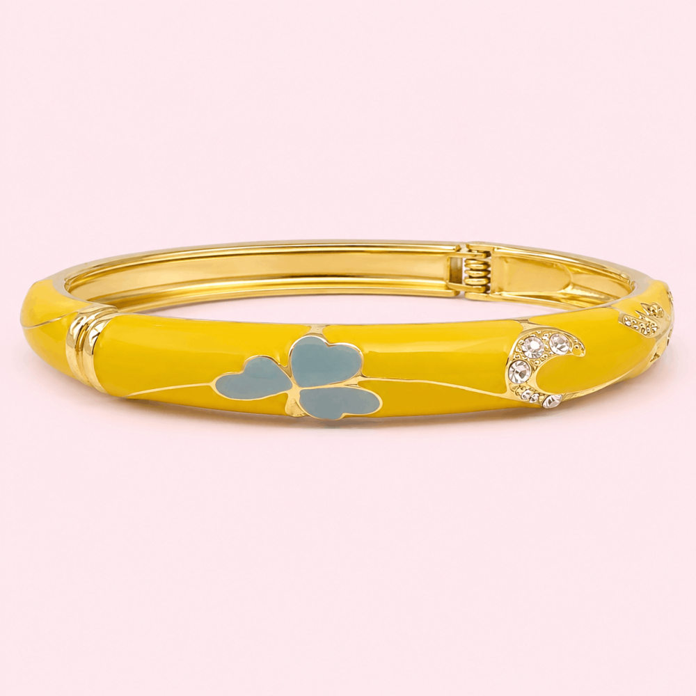 Bracelet Jonc Thaïlandais Trèfle Nacré - Lena| Gaou Bijoux