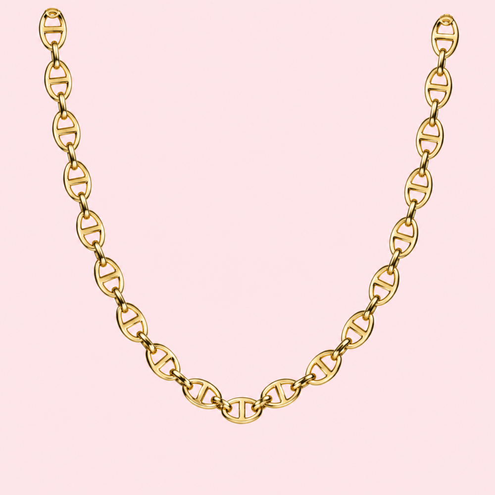 Collier Ras du Cou Maille Marine Acier | Gaou Bijoux