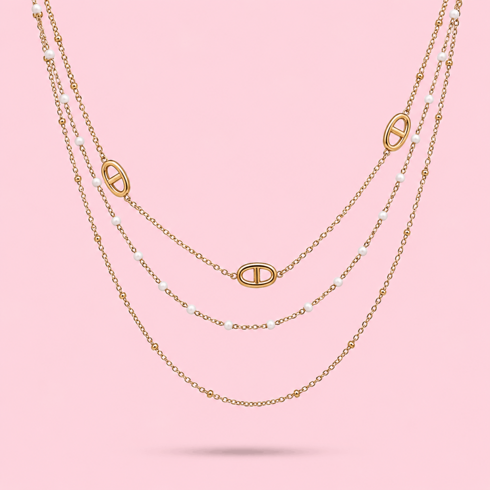 Collier Multirang Maille Marine en Acier | Gaou Bijoux