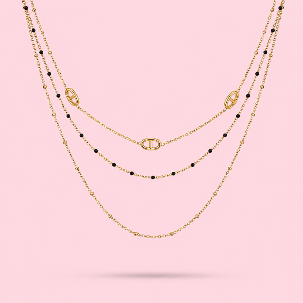 Collier Multirang Maille Marine en Acier | Gaou Bijoux