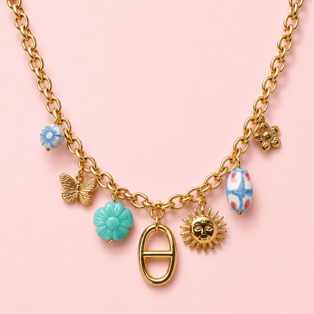Collier Charms Bohème avec Pendentif Maille Marine | Gaou Bijoux