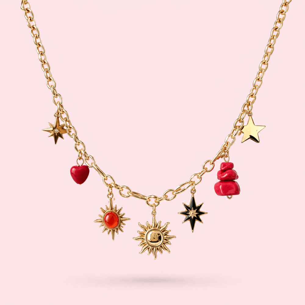 Collier Charms Soleil & Étoiles | Gaou Bijoux