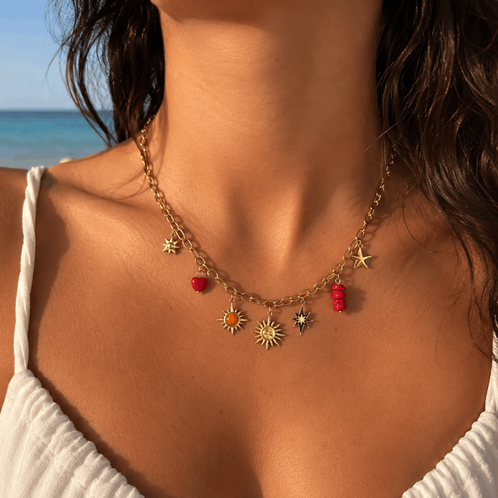 Collier Charms Soleil & Étoiles | Gaou Bijoux