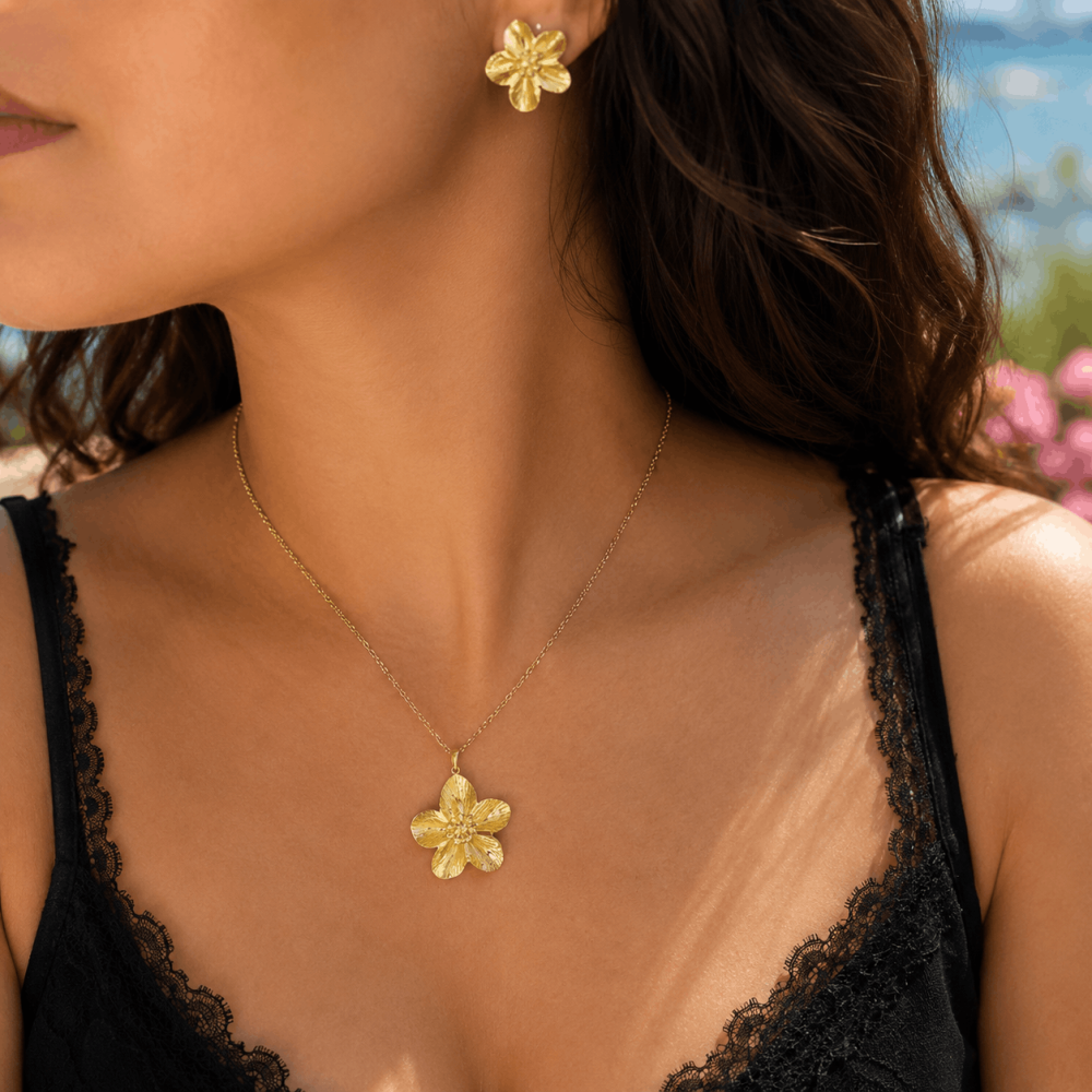 Parure Fleur Élégance | Collier & Boucles – Gaou Bijoux