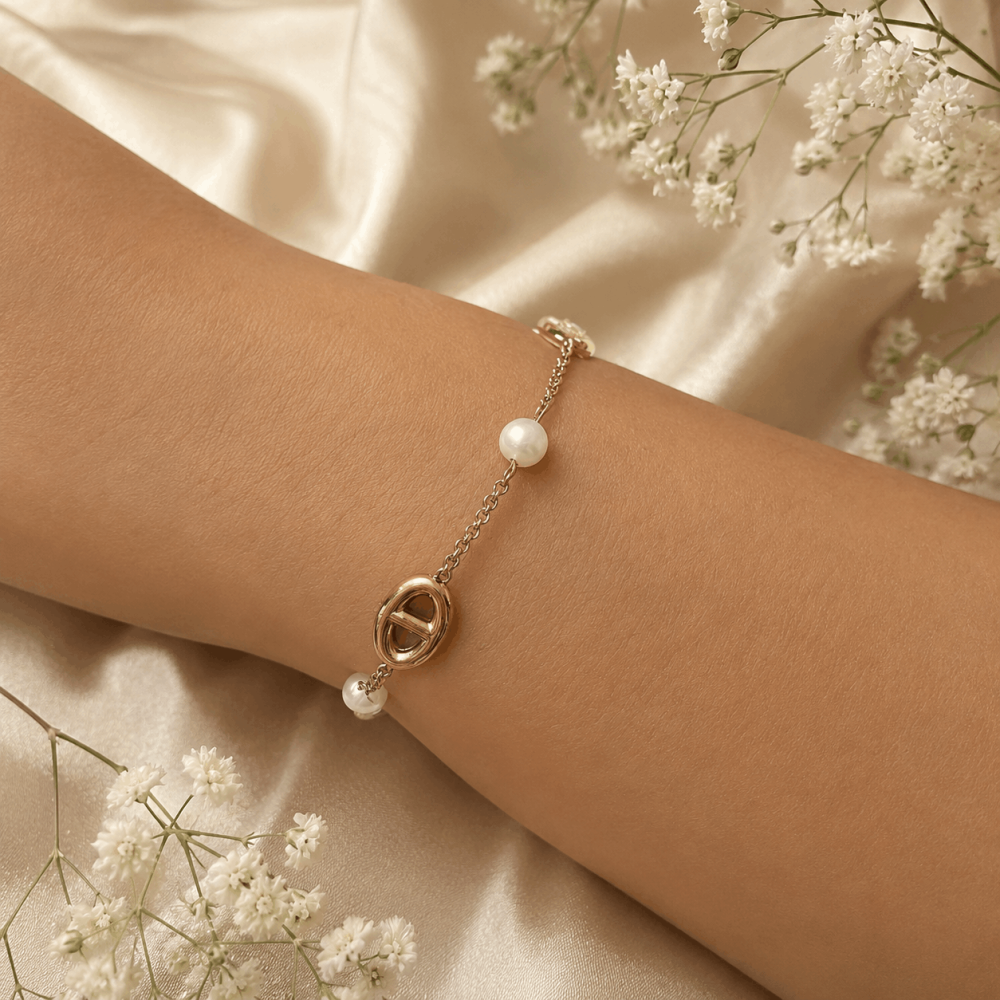 Bracelet Maille Marine & Perles | Gaou Bijoux