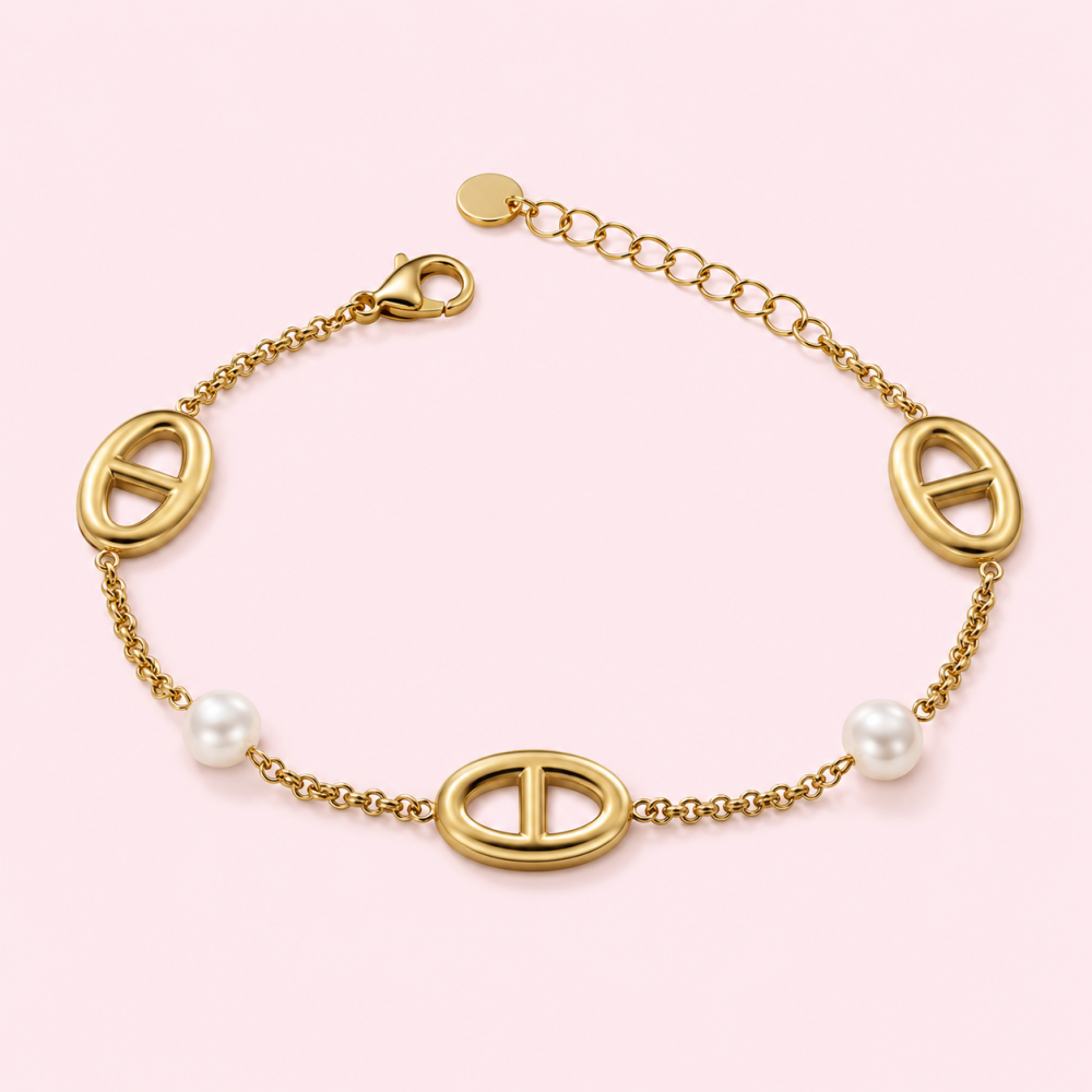 Bracelet Maille Marine & Perles | Gaou Bijoux