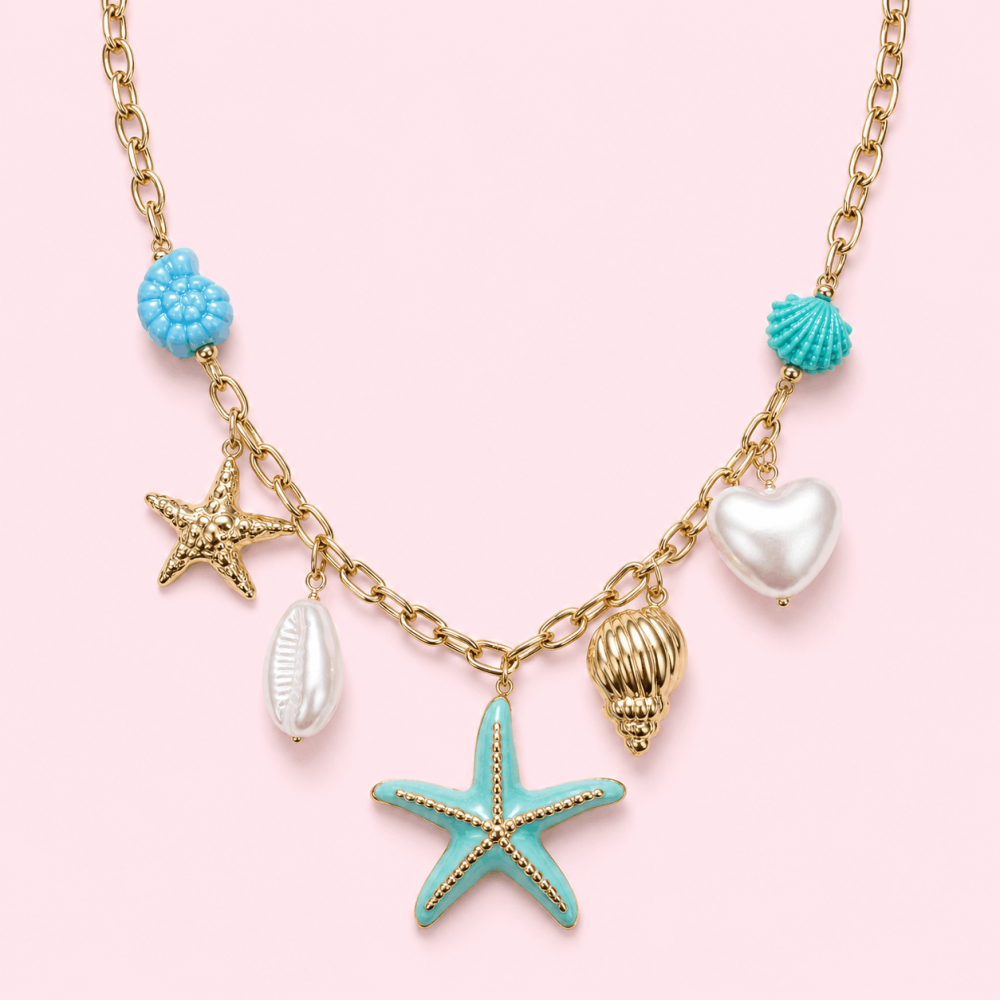 Collier Charms Étoile de Mer & Perles | Gaou Bijoux