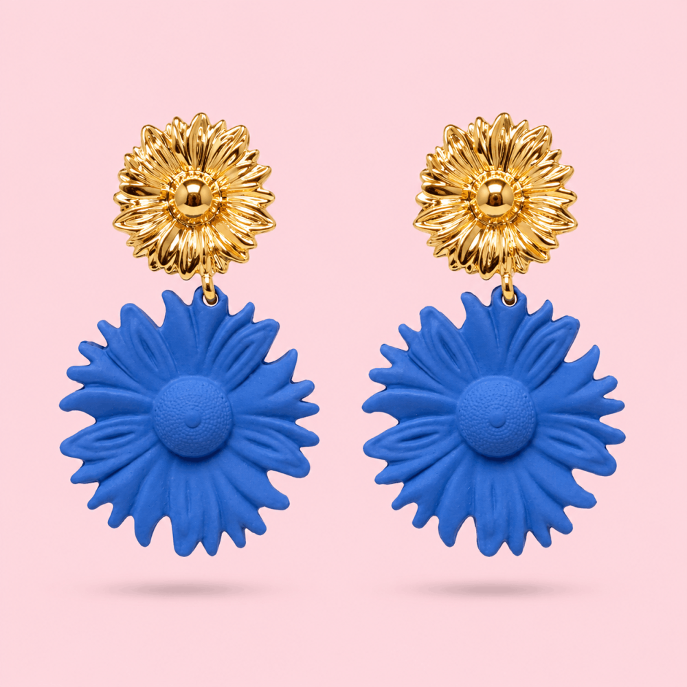 Boucles d'Oreilles Fleur Marguerite | Gaou Bijoux