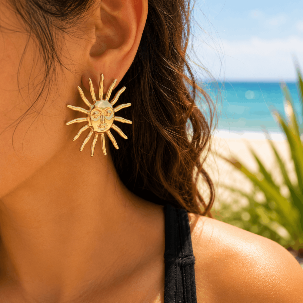 Boucles d'Oreilles Soleil Céleste | Gaou Bijoux