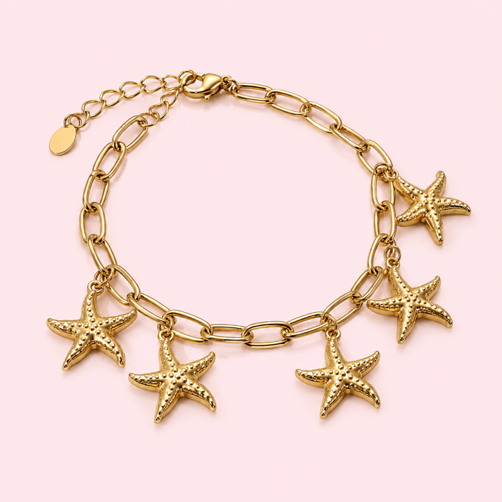 Bracelet Étoiles de Mer Doré | Gaou Bijoux