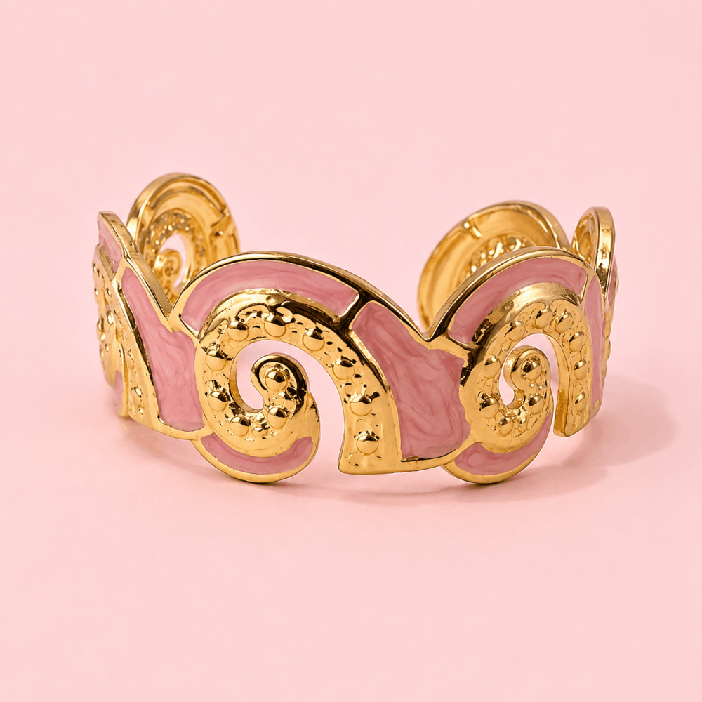 Jonc Coquillage Émaillé Doré | Gaou Bijoux