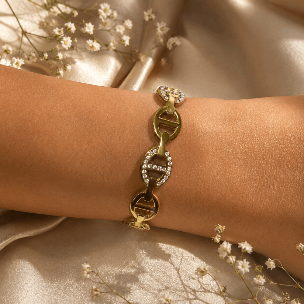 Jonc Maille Marine Acier Inoxydable | Gaou Bijoux