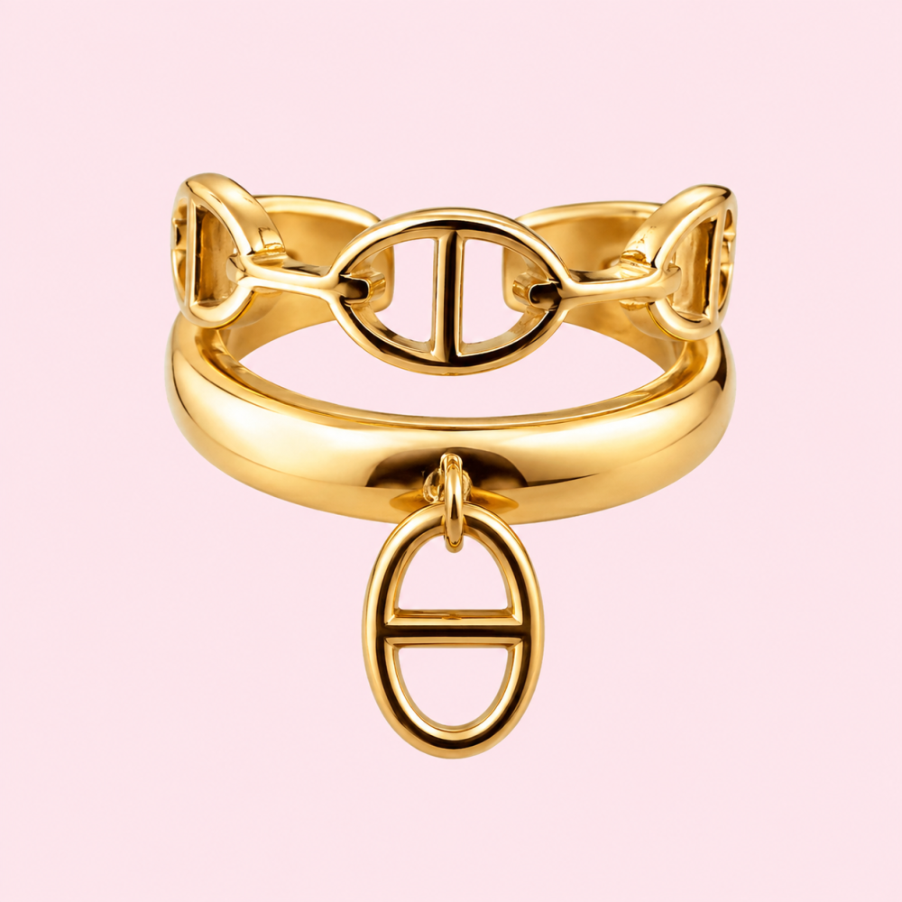 Bague Réglable Maille Marine Dorée | Gaou Bijoux