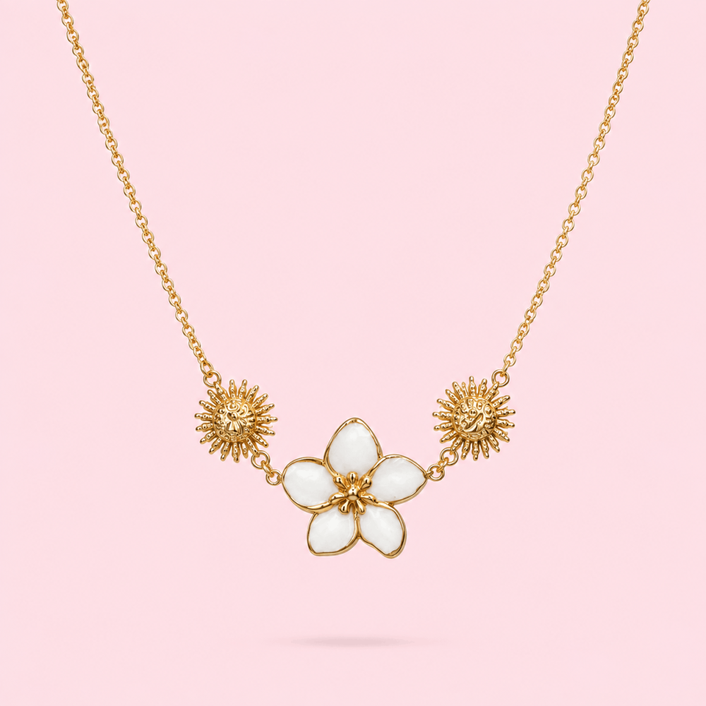 Collier Fleur Colorée Doré  | Gaou Bijoux