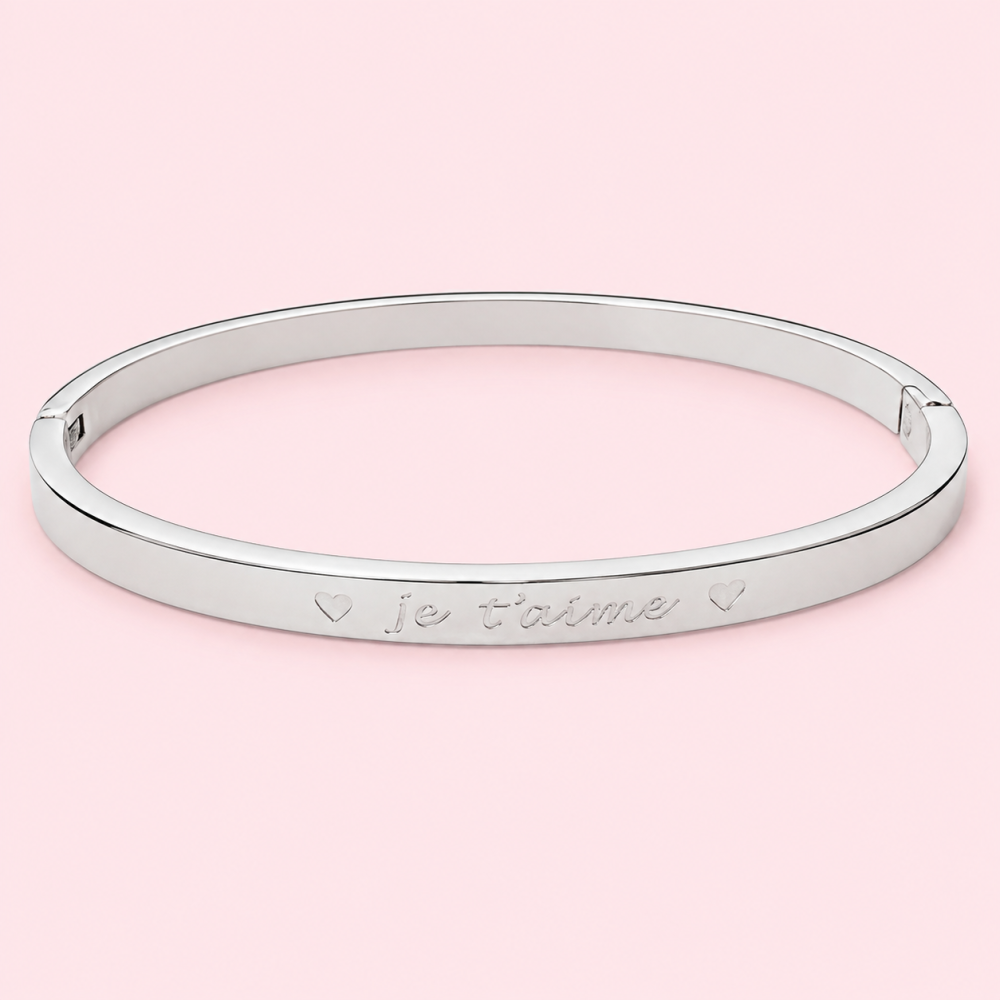 Jonc à message Je t’aime Cœurs doré ou argenté | Gaou Bijoux