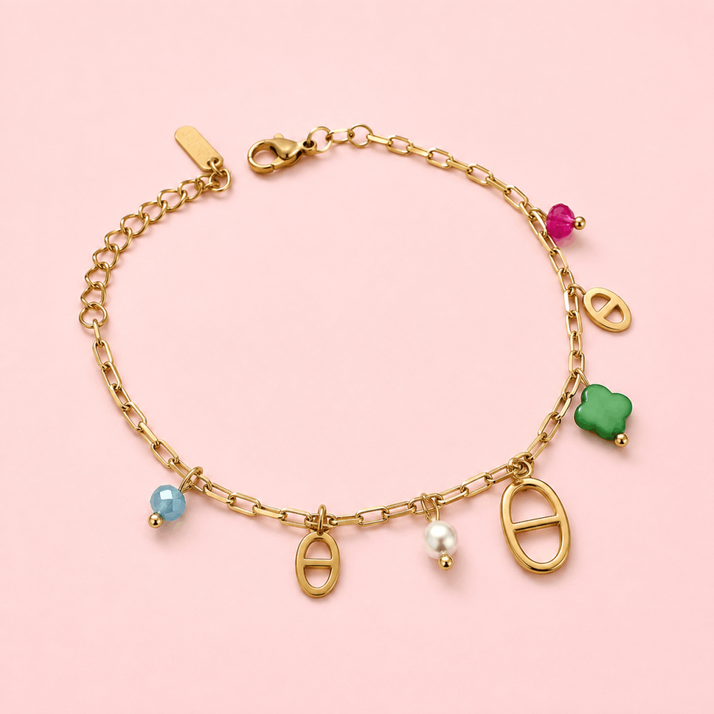 Bracelet maille marine multicharms colorés | Gaou Bijoux