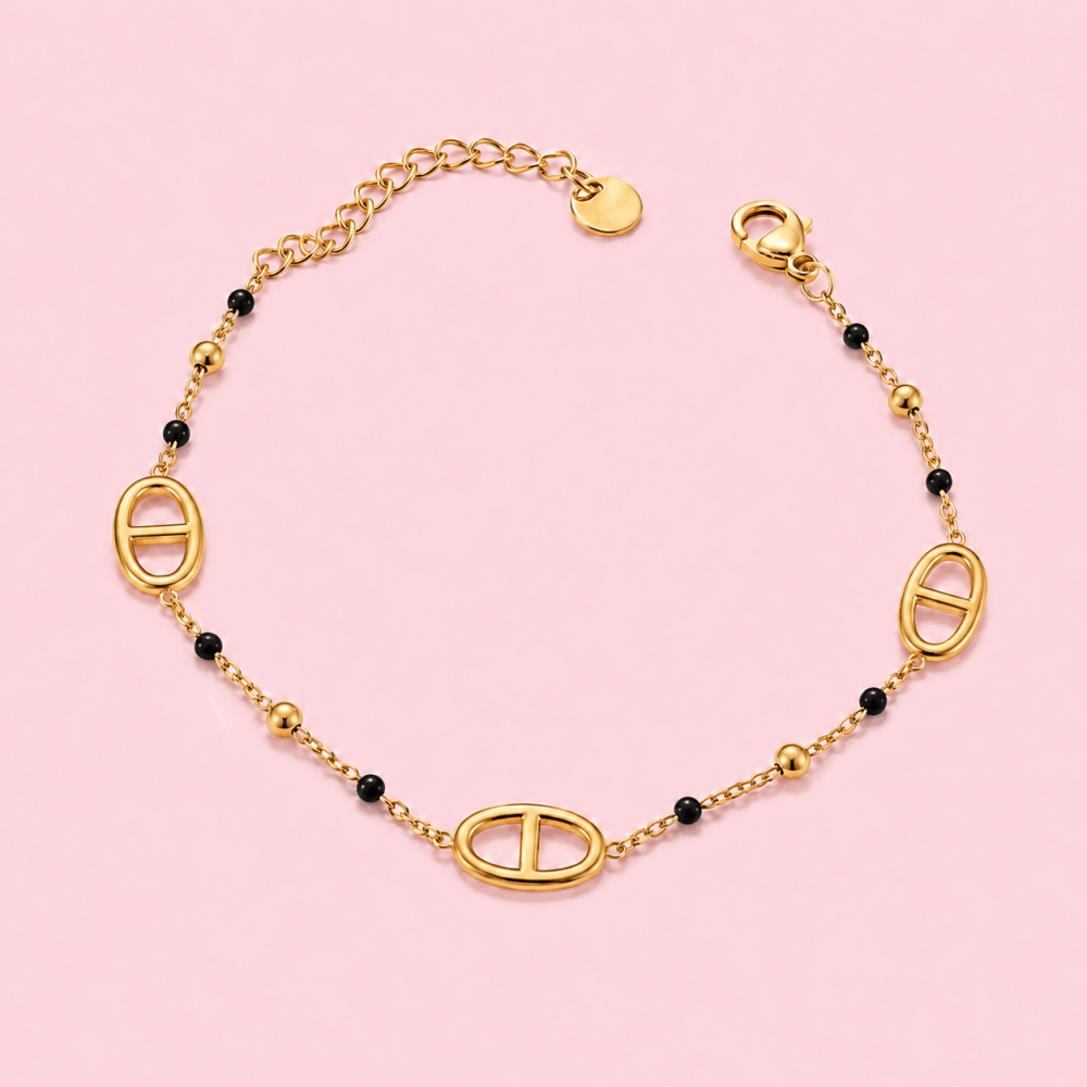 Bracelet maille marine boules colorées | Gaou Bijoux