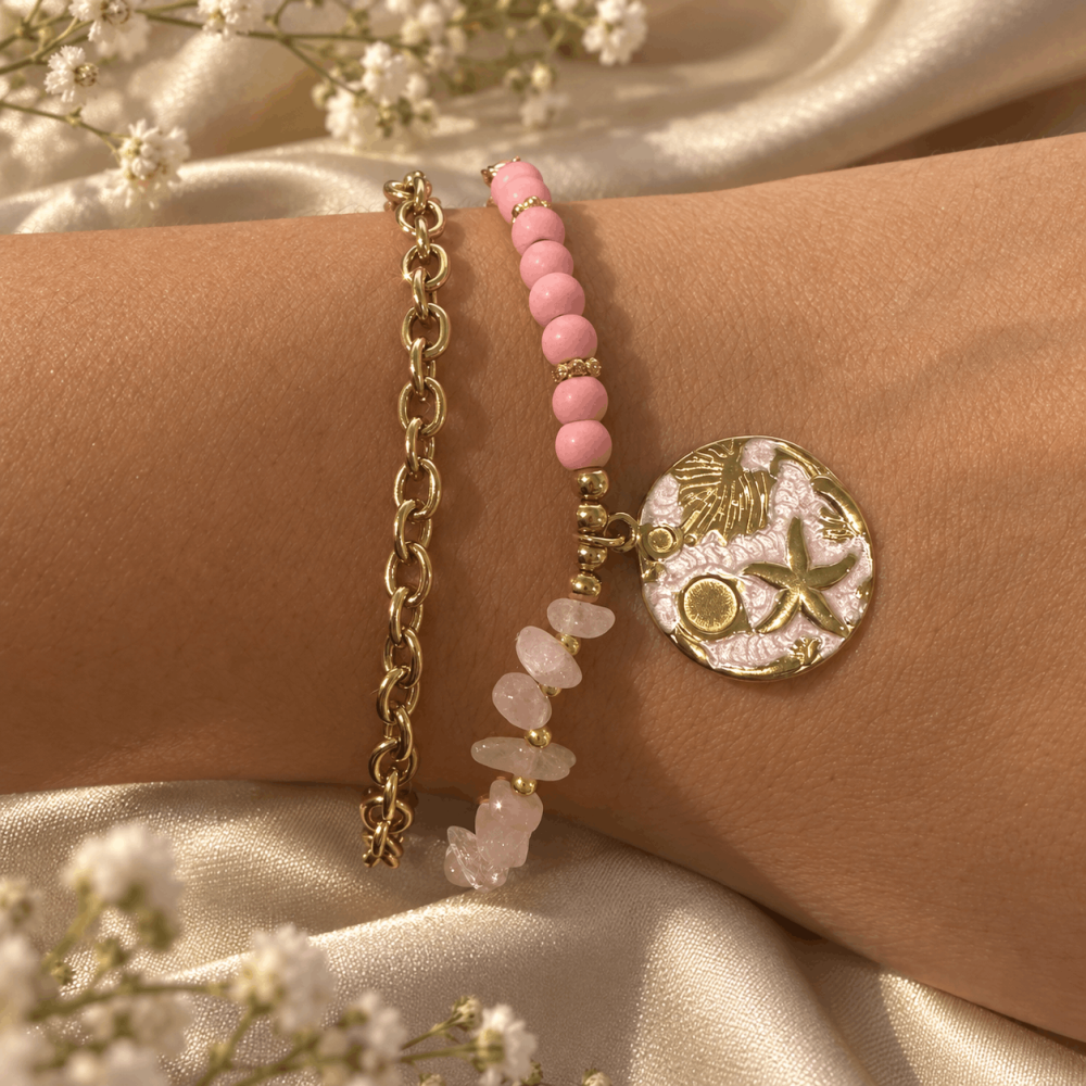 Bracelet médaillon marin et pierres colorées | Gaou Bijoux