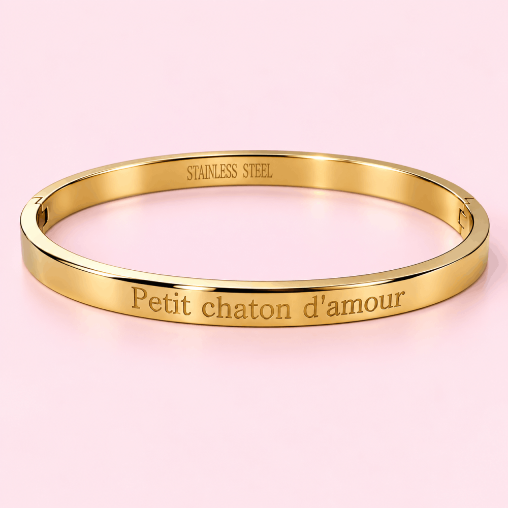 Jonc à message Petit chaton d’amour | Gaou Bijoux