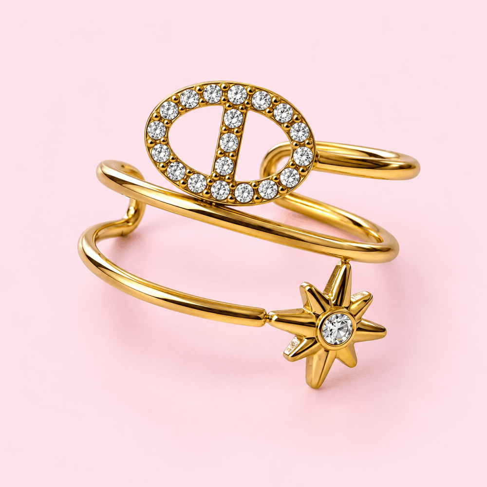 Bague Réglable Maille Marine Dorée | Gaou Bijoux