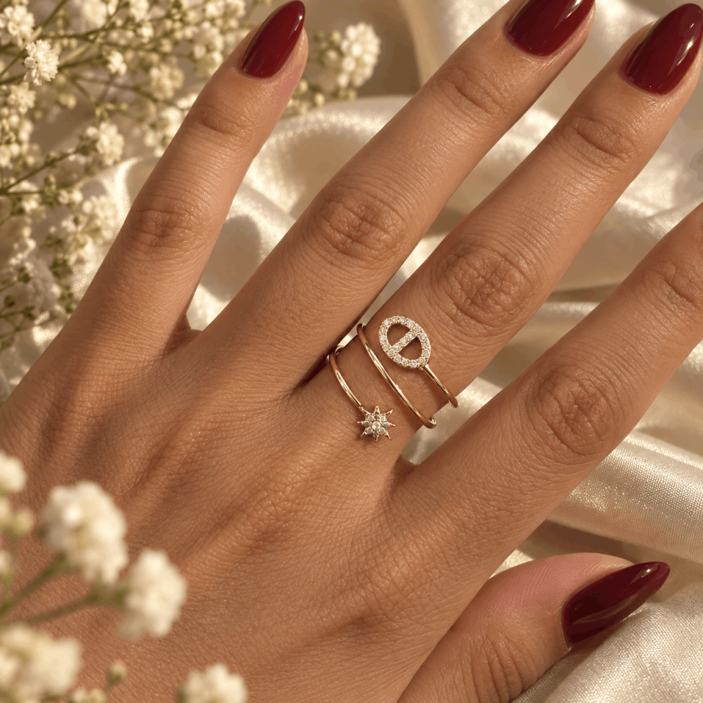Bague Réglable Maille Marine Dorée | Gaou Bijoux