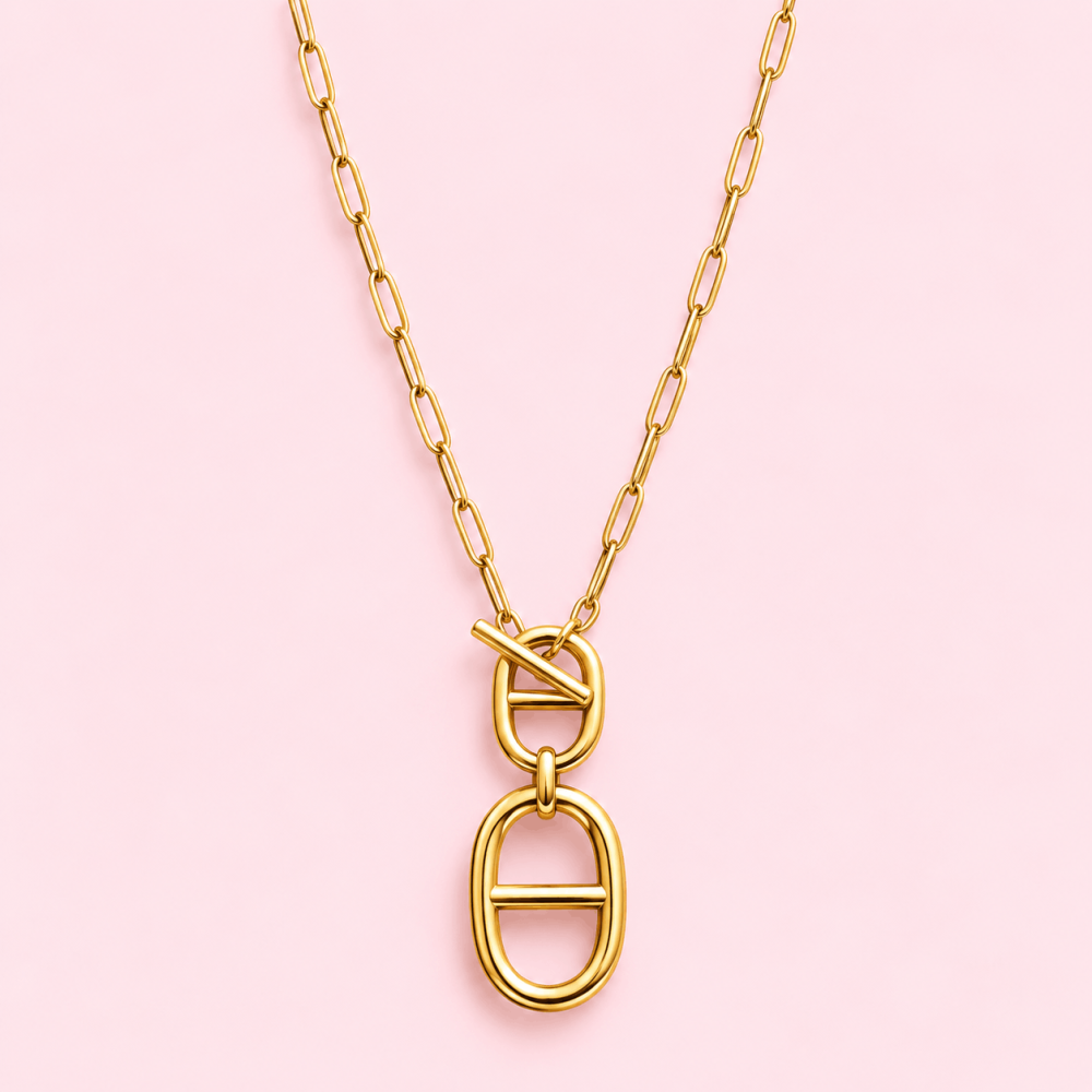 Sautoir double maille marine doré | Gaou Bijoux