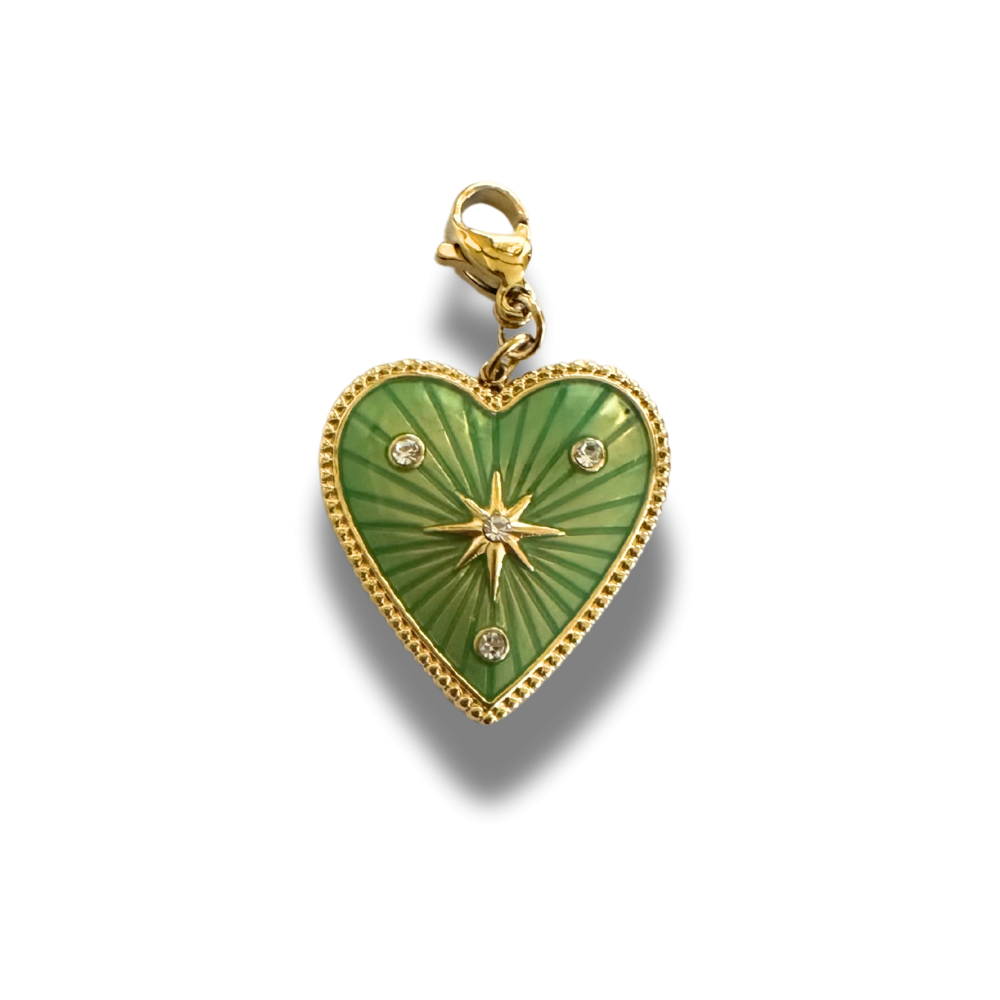 Charm Coeur Étoilé Vert  | Gaou Bijoux