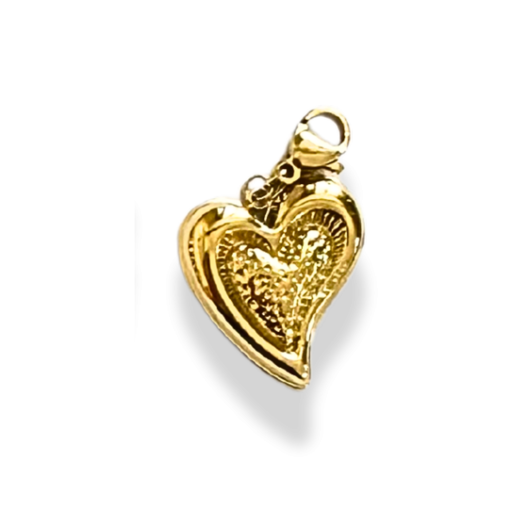 Charm Cœur Martelé Doré