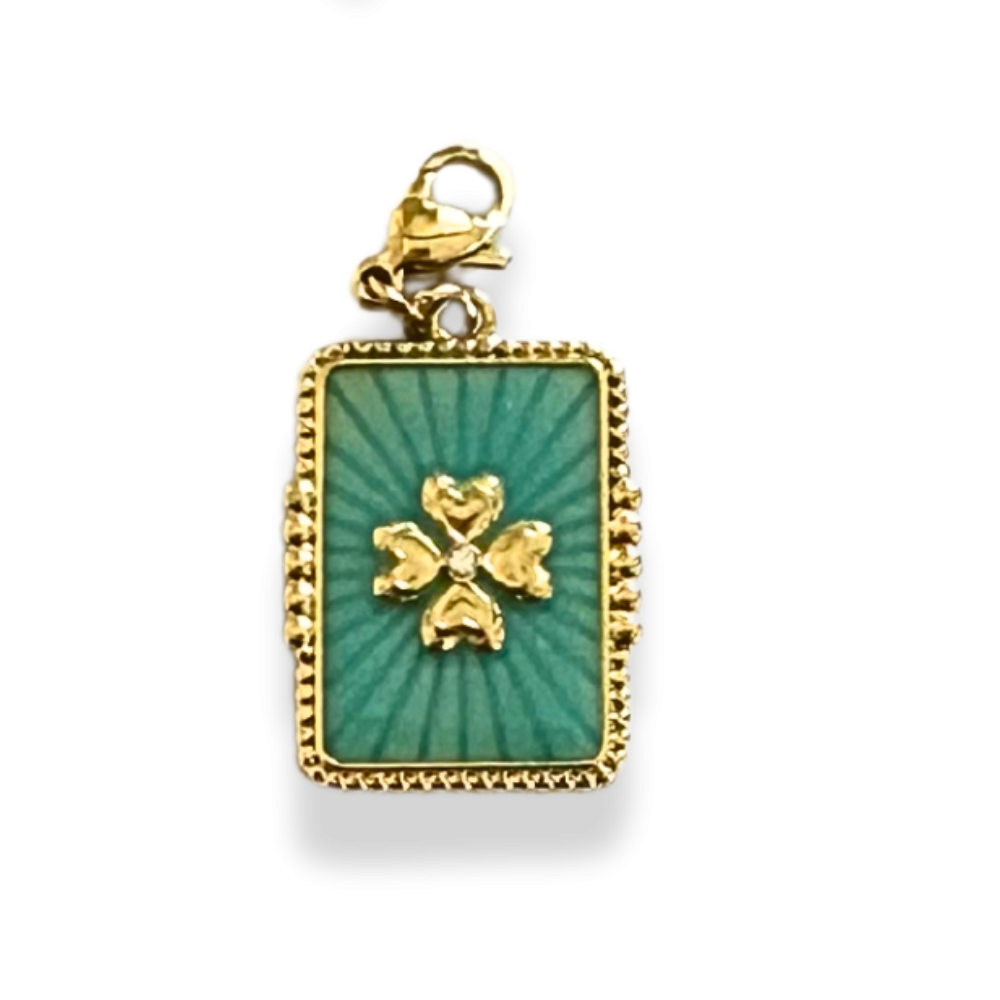Charm Médaillon Trèfle Bleu  | Gaou Bijoux
